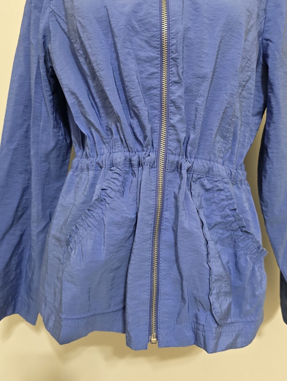 CHICO'S zenergy size Medium Full Zip Adjustable Waist Athleisure Jacket Blue - Picture 4 of 16